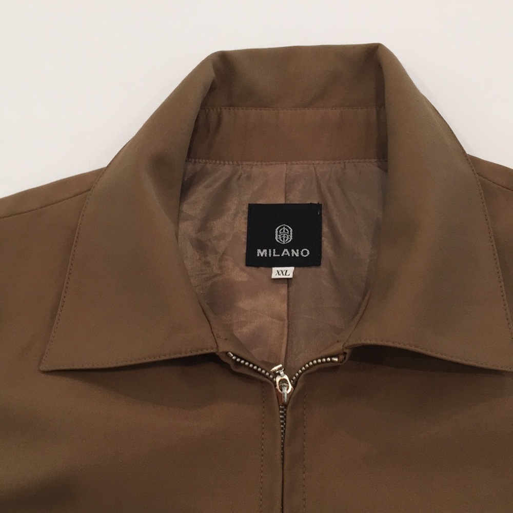 Lightweight Lined Zip Jacket. Tan. Pockets - image 3